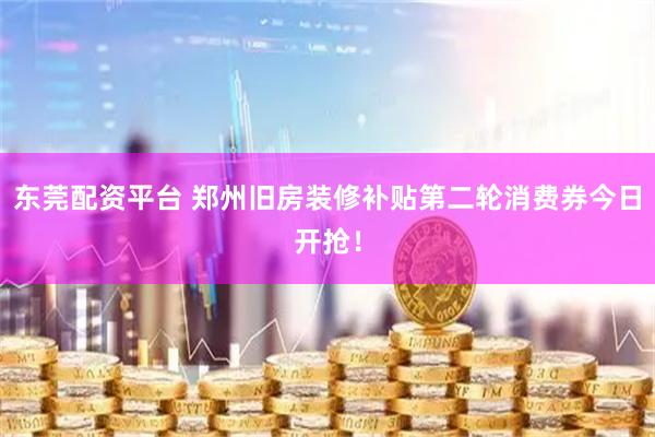 东莞配资平台 郑州旧房装修补贴第二轮消费券今日开抢！